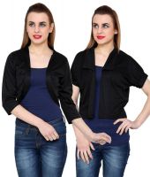At499 Combo of Black Polyester Blend Shrug