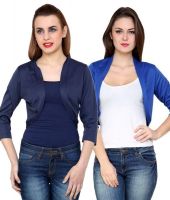 At499 Combo of Blue Polyester Blend Shrug