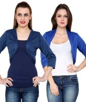 At499 Combo of Blue Polyester Blend Shrug