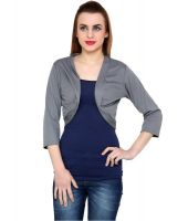 At499 Gray Polyester Blend Shrug