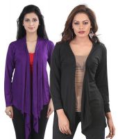 Bfly Black & Pruple Long Shrugs Combo