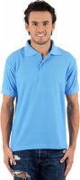 Blaze Solid Men's Polo Neck Light Blue T-Shirt
