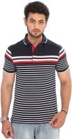 Bongio Striped Men's Polo Neck Multicolor T-Shirt