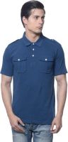 Carve Solid Men's Polo Neck Blue T-Shirt