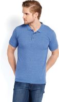 HIGHLANDER Solid Men's Polo Neck Dark Blue T-Shirt