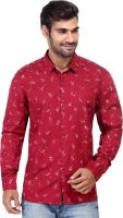 London Bee Men's Printed Casual Red Shirt