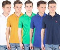 PRO Lapes Solid Men's Polo Neck Multicolor T-Shirt(Pack of 5) PRO Lapes Solid Men's Polo Neck Multicolor T-Shirt(Pack of 5)