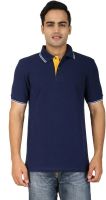 PRO Lapes Solid Men's Polo Neck Blue T-Shirt