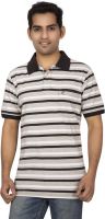 Red Line Striped Men's Polo Neck Multicolor T-Shirt