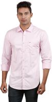 Sleek Line Men's Solid Casual, Festive, Party, Wedding Pink Shirt