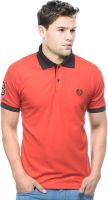 Sobre Estilo Solid Men's Polo Neck Red T-Shirt