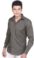 Speak Men's Solid Casual Green Shirt