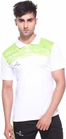 Sport Sun Self Design Men's Polo Neck White T-Shirt Sport Sun Self Design Men's Polo Neck White T-Shirt