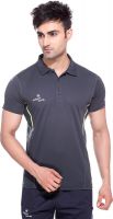 Sport Sun Solid Men's Polo Neck Grey T-Shirt