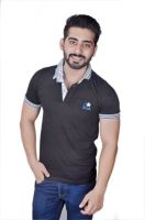 Strak Printed Men's Polo Neck Black T-Shirt