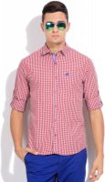 The Indian Garage Co. Men's Checkered Casual Blue, Red Shirt