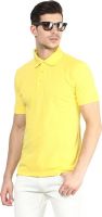 Yellow Submarine Solid Men's Polo Neck Yellow T-Shirt