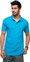 Yepme Solid Men's Polo Neck Blue T-Shirt