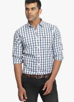 Basics Checks Blue Slim Fit Casual Shirt