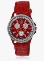 Chappin and Nellson Red Metal Analog Watch