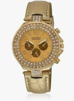 Exotica Fashion Golden Metal Analog Watch