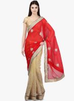 Janasya Janasya Red Heavy Embroidered Saree