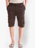 Jogur Brown Printed Slim Fit Shorts