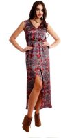 Nun Women's Empire Waist Multicolor Dress