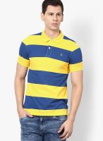 United Colors of Benetton Yellow Striped Polo T-Shirts