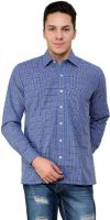 Cotton County Men's Checkered Formal Blue Shirt