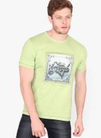 Fritzberg Green Printed Round Neck T-Shirts