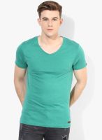 Jack & Jones Green V-Neck T Shirt