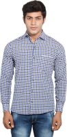 Nauhwar Men's Checkered Formal Blue Shirt