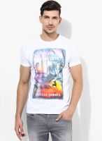 Pepe Jeans White Printed Round Neck T-Shirt