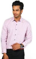 Provogue Men's Checkered Formal Pink Shirt