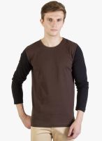Rigo Brown Solid Round Neck T-Shirt