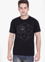 Tantra Black Printed Round Neck T-Shirts