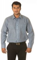 West Vogue Men's Solid Formal Grey Shirt