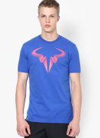 Nike As Rafa Icon Blue Round Neck T-Shirt