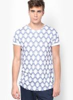 River Island White Geometric Bird Print T Shirt