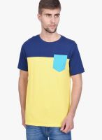 Slub Yellow Solid Round Neck T-Shirts