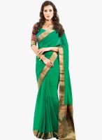 Vishal Green Solid Saree