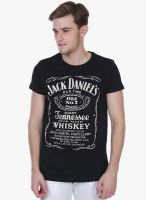 White Kalia Black Printed Round Neck T-Shirt