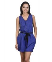 Antilia Femme Blue Rayon Jumpsuits