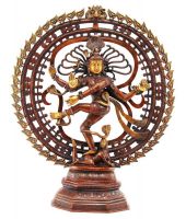 Ark Creation Brown Brass God Shiva Dancing (natraj)
