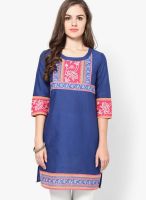 Aurelia Blue Solid Kurtis