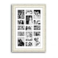 Elegant Arts And Frames 15 Pocket Family Collage Photo Frame Cream
