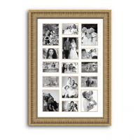 Elegant Arts And Frames 15 Pocket Family Gold Photo Frame