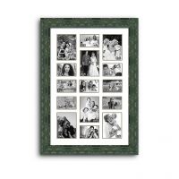 Elegant Arts And Frames 15 Pocket Family Green Photo Frame