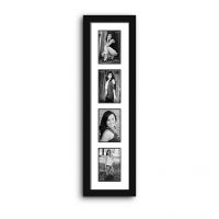 Elegant Arts And Frames 4 Pocket Vertical Collage Photo Frame Black